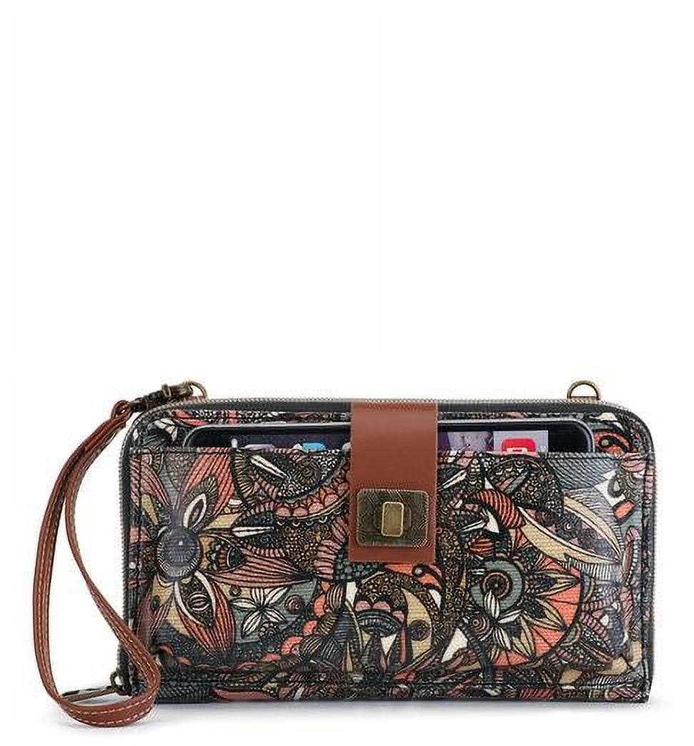 Sakroots Large Coated Canvas Smartphone Crossbody Bag Sienna Spirit Desert