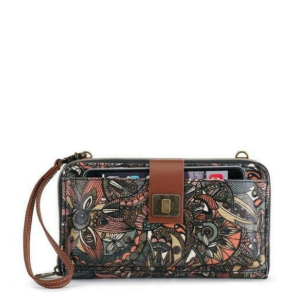 Sakroots Large Coated Canvas Smartphone Crossbody Bag, Sienna Spirit Desert