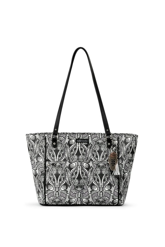 womens Women's Metro tote, Black White Wanderlust