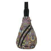 SAKROOTS Sling Backpack - Women's Shoulder or Crossbody Bag With Multiple Zipper Pockets - "Rainbow Wanderlust"