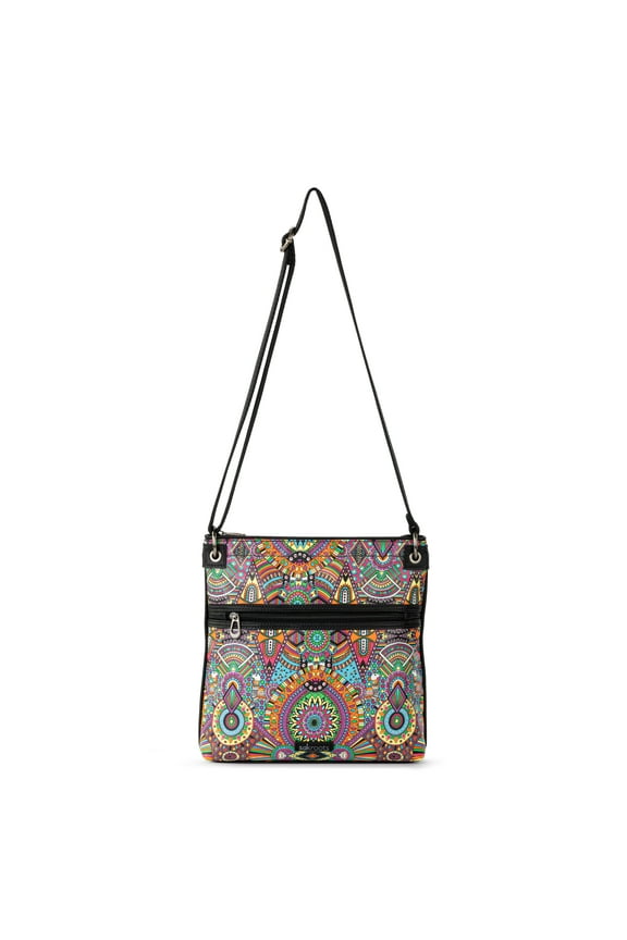 Women's Artist Circle Flat Crossbody, Rainbow Wanderlust