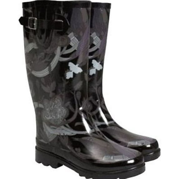 Sakroots Women's Rain Boots Black Tonal Size 6