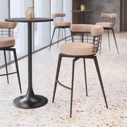 Saku Swivel Barstool Beige & Brown Barstool, Modern Style, Ergonomic and supportive footrest, Steel, Indoor Bar