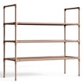 thumbnail image 1 of Sakugi 3-Tier Shoe Rack, Sturdy Shoe Organizer, Shoe Shelf Holds up to 16 Pairs of Shoes, Assembled Length, 28 in, Brown, 1 of 5
