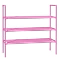 thumbnail image 1 of Sakugi 3-Tier Shoe Rack, Sturdy Shoe Organizer, Shoe Shelf Holds up to 16 Pairs of Shoes, Assembled Length, 28 in, Pink, 1 of 5