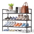 thumbnail image 1 of Sakugi 3-Tier Shoe Rack, Sturdy Shoe Organizer, Shoe Shelf Holds up to 16 Pairs of Shoes, Assembled Length, 28 in, 1 of 7