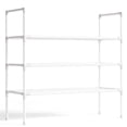 thumbnail image 1 of Sakugi 3-Tier Shoe Rack, Sturdy Shoe Organizer, Shoe Shelf Holds up to 16 Pairs of Shoes, Assembled Length, 28 in, White, 1 of 7