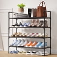 thumbnail image 1 of Sakugi 4-Tier Shoe Rack, Sturdy Shoe Organizer, Shoe Shelf Holds up to 20 Pairs of Shoes, Assembled Length 28 in, 1 of 7