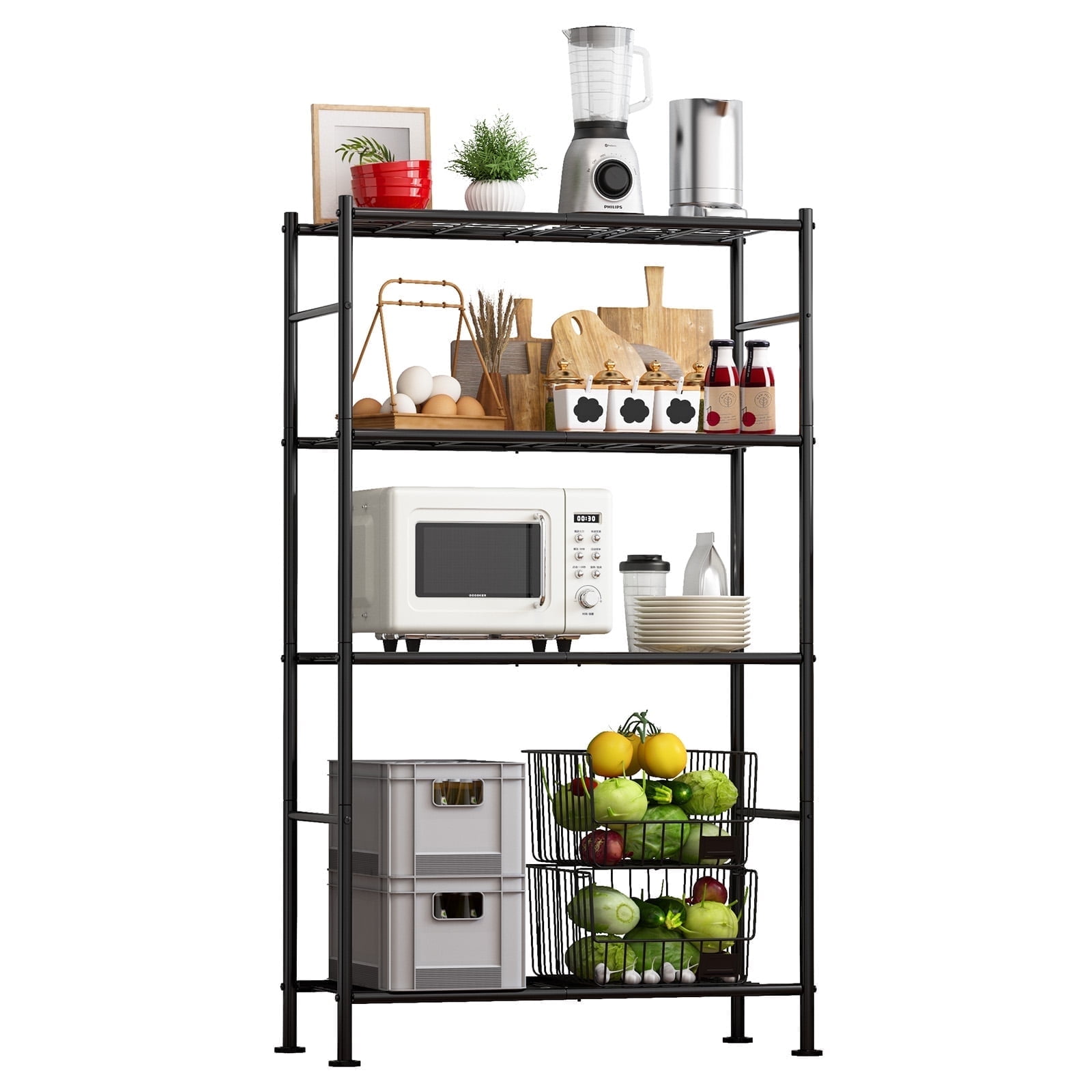 Sakugi 4-Tier Wire Shelving Unit, 33.1