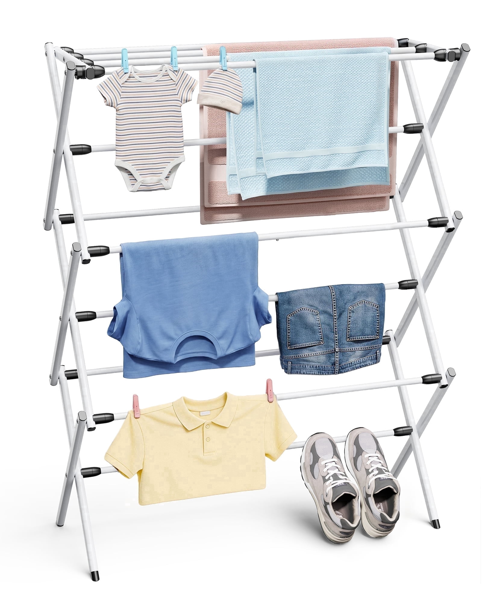 Sakugi Clothes Drying Rack, Foldable Metal Laundry Dryer for Outdoor ...
