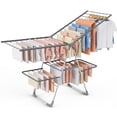 thumbnail image 1 of Sakugi Clothes Drying Rack, 2-Tier Foldable Laundry Drying Rack for Clothing with 32 Rods, Rustproof, Freestanding, for Indoor & Outdoor, 69.5" x 22.8" x 36.5", Gray, 1 of 2