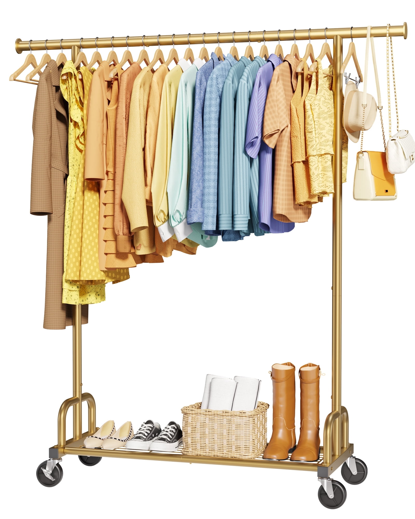 Sakugi Clothes Rack with Lockable Wheels, 45.6