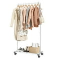 thumbnail image 1 of Sakugi Clothes Rack with Wheels, Clothing Racks for Hanging Clothes and Shoes, White, 1 of 4