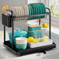 thumbnail image 1 of Sakugi Dish Drying Rack, 2-Tier Stainless Steel Dish Racks, Dish Drainer for Kitchen Counter, Black, 1 of 8