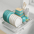 thumbnail image 1 of Sakugi Dish Drying Rack, Compact Dish Racks for Kitchen Counter, Silver, Large, 1 of 7