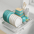 thumbnail image 1 of Sakugi Dish Drying Rack, Compact Dish Racks for Kitchen Counter, Silver, Large, 1 of 7