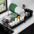 Square Dish Drying Rack Sakugi Dish Drying Rack, Extendable Dish Drainer, Anti-Rust Dish Rack ...
