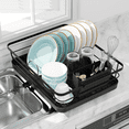 thumbnail image 1 of Sakugi Dish Drying Rack, Compact Dish Racks with Cutlery Holder for Kitchen Counter, 14''L x 12''W x 5''H , Black, 1 of 7