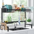 thumbnail image 1 of Sakugi Over The Sink Dish Drying Rack, 31"-39"L x 12"W x 24.5"H Expandable Dish Drainer, Stainless Steel Dish Rack, Black, X-Large, 1 of 3