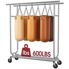Sakugi Heavy-Duty Clothes Rack - Rolling Garment Rack with Double Rods and Shelves, Stainless Steel Clothing Racks for Hanging Clothes in Bedroom, Laundry Room, 43.0" x 16.5" x 65.9"