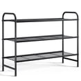 thumbnail image 1 of Sakugi 3-Tier Metal Shoe Rack, Holds up to 16 Pairs, Stackable Shoe Organizer, 25.9 x 11.4 x 19.3 in, Black, 1 of 9