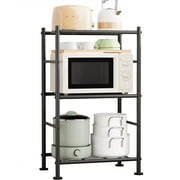 Sakugi 3-Tier Metal Storage Shelves,  Adjustable Feet,Black, 750lbs Load Capacity