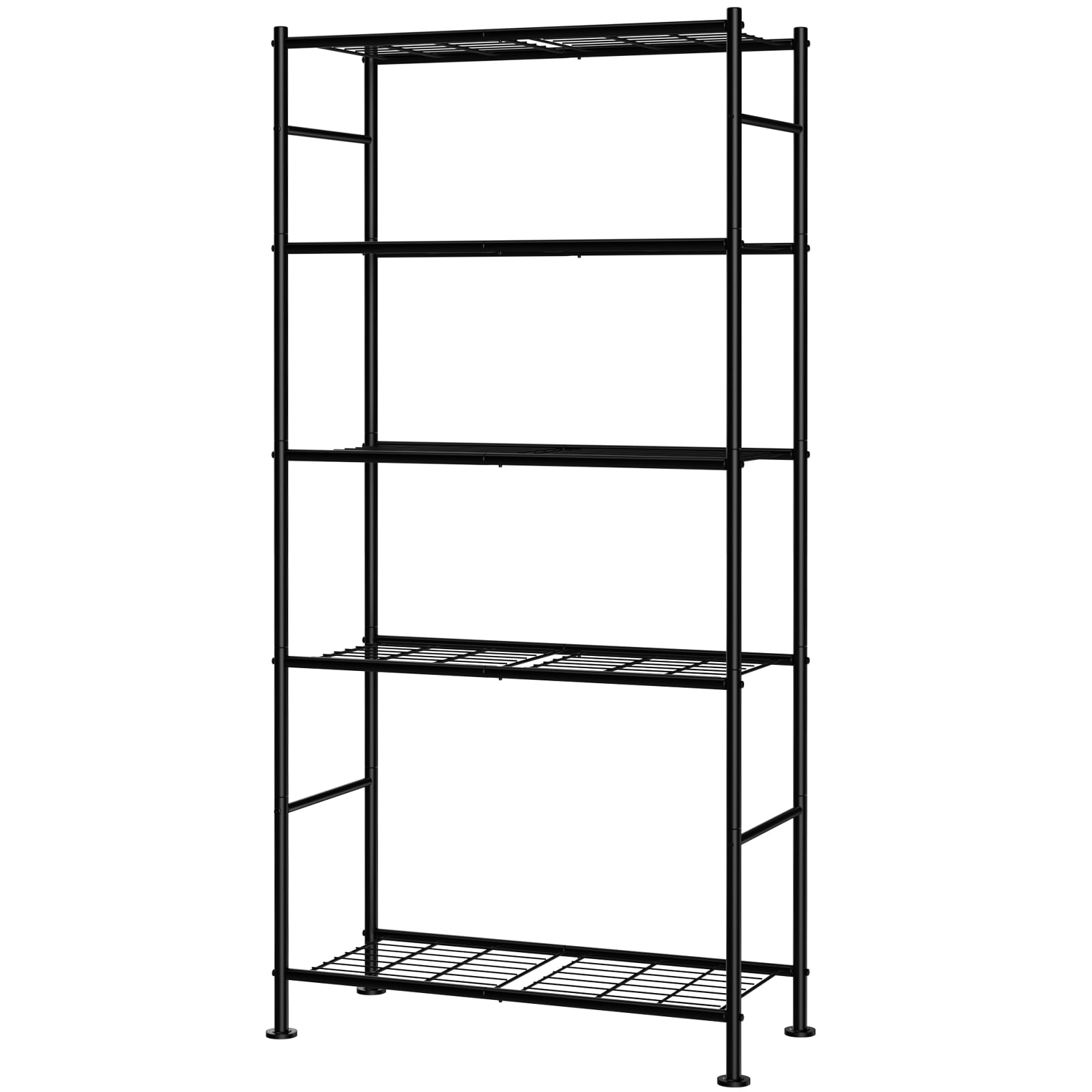Sakugi Heavy-Duty 5-Tier Wire Storage Shelves, 33.1"W x 12.6"D x 72"H, 1000 lb Total Capacity, Black