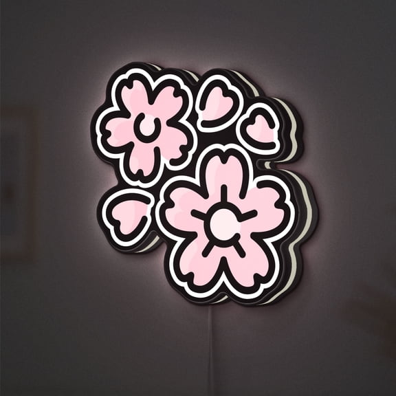 Sakura Blossom 3D Novelty Light Box, Elegant Cherry Blossom Decor, Accent for Bedrooms, Living Rooms, and Zen Spaces (Width 20 inch, 50cm)