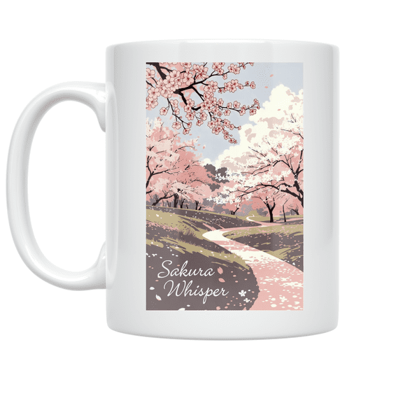 Sakura Blossom Elegance - Tea Lover - 11 oz Ceramic Coffee Mug