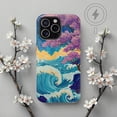 thumbnail image 1 of Sakura Blossom Ocean Wave Fusion Phone Case 17 through 11 Pro Max Design, 1 of 2