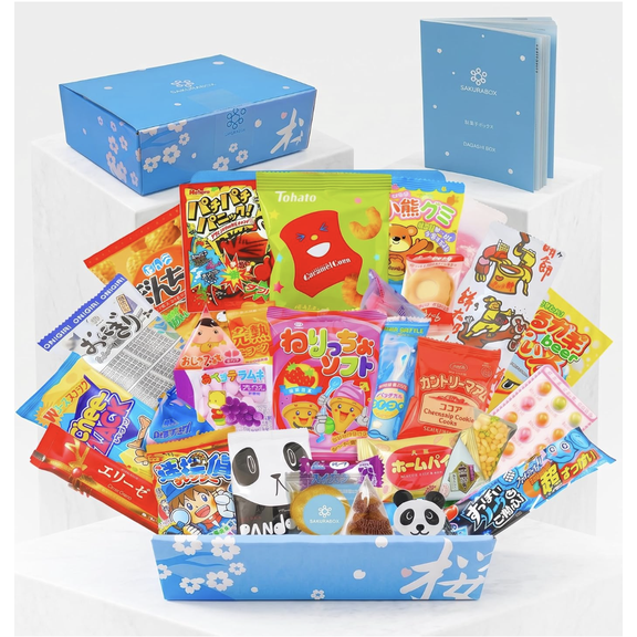 Sakura Box Japanese Snacks & Candy 30 Piece Dagashi Gift Box Set