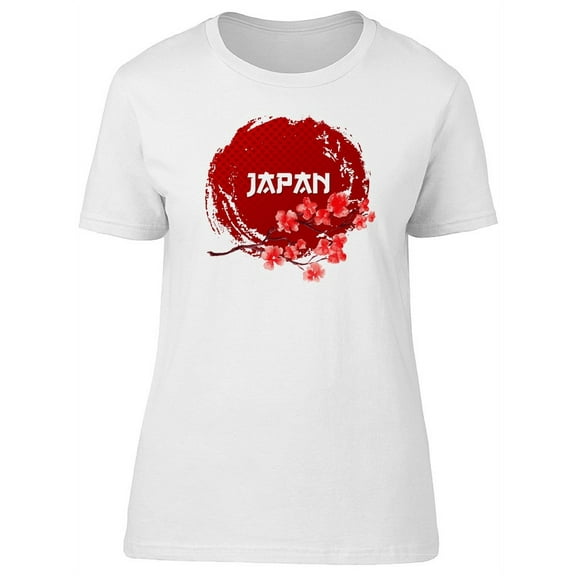Sakura Branch Japan Caption T-Shirt Women -Image by Shutterstock, Female Large
