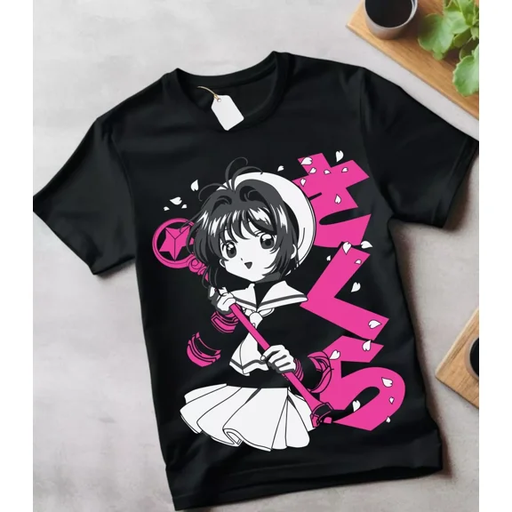 Sakura Card Captors T-Shirt Girl Kawaii Funny Cute Kero 90s Anime Shirt gift