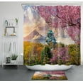 thumbnail image 1 of Sakura Castle Mount Fuji Water-Resistant Bathroom Curtain, 1 of 5