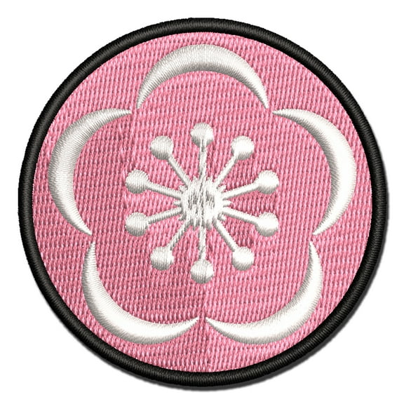 Sakura Cherry Blossom Applique Multi-Color Embroidered Hook & Loop Patch - 2.0 Inch Mini