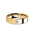 thumbnail image 1 of Sakura Cherry Blossom Petal Yellow Gold Tungsten Wedding Band, 6mm, Size 11.5, 1 of 2