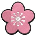 thumbnail image 1 of Sakura Cherry Blossom Solid Applique Multi-Color Embroidered Hook & Loop Patch - 3.5 Inch Large, 1 of 5