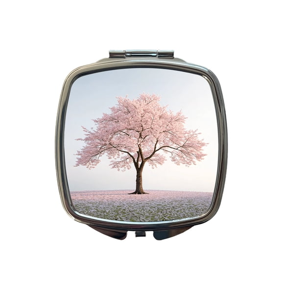 Sakura Cherry Blossom Tree Pink Flower Travel Makeup Handbag Purse Small Pocket Compact Mirror