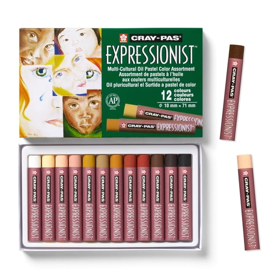 Sakura Cray-Pas Expressionist Multi-Cultural Oil Pastel Set - Soft Oil Pastels for Artists - 12 Colors