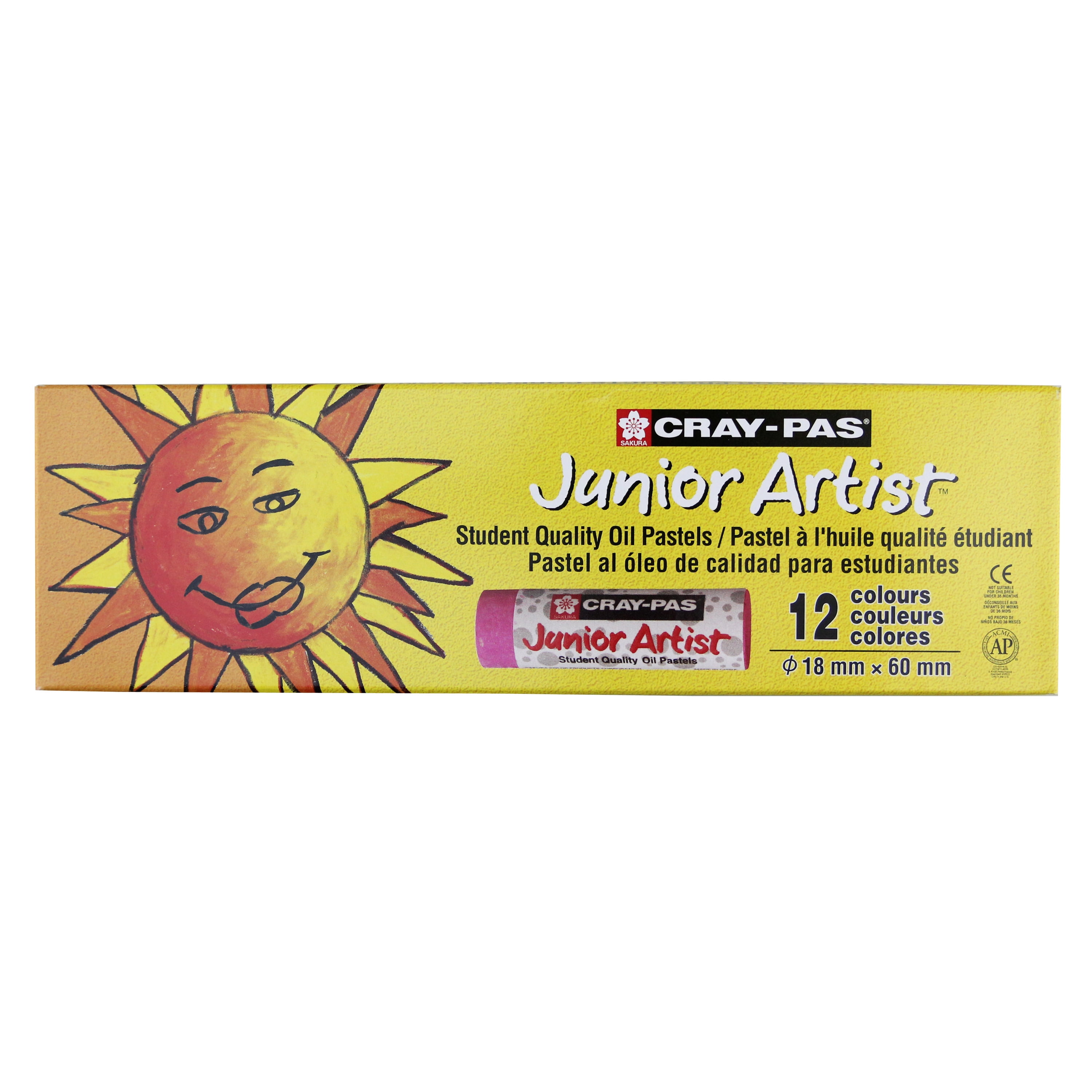 Sakura CrayPas Junior Artist Chubby Oil Pastels, Assorted Colors, Set