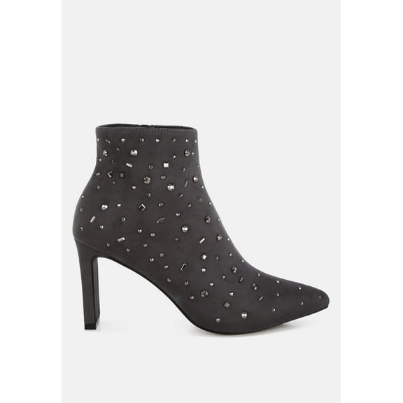 Sakura Diamante Embellished Microfiber Boots