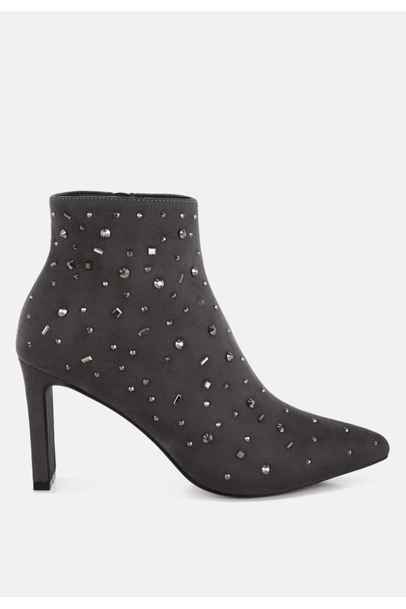 Sakura Diamante Embellished Microfiber Boots