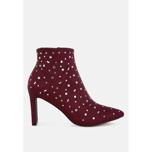 Sakura Diamante Embellished Microfiber Boots