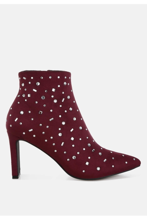 Sakura Diamante Embellished Microfiber Boots