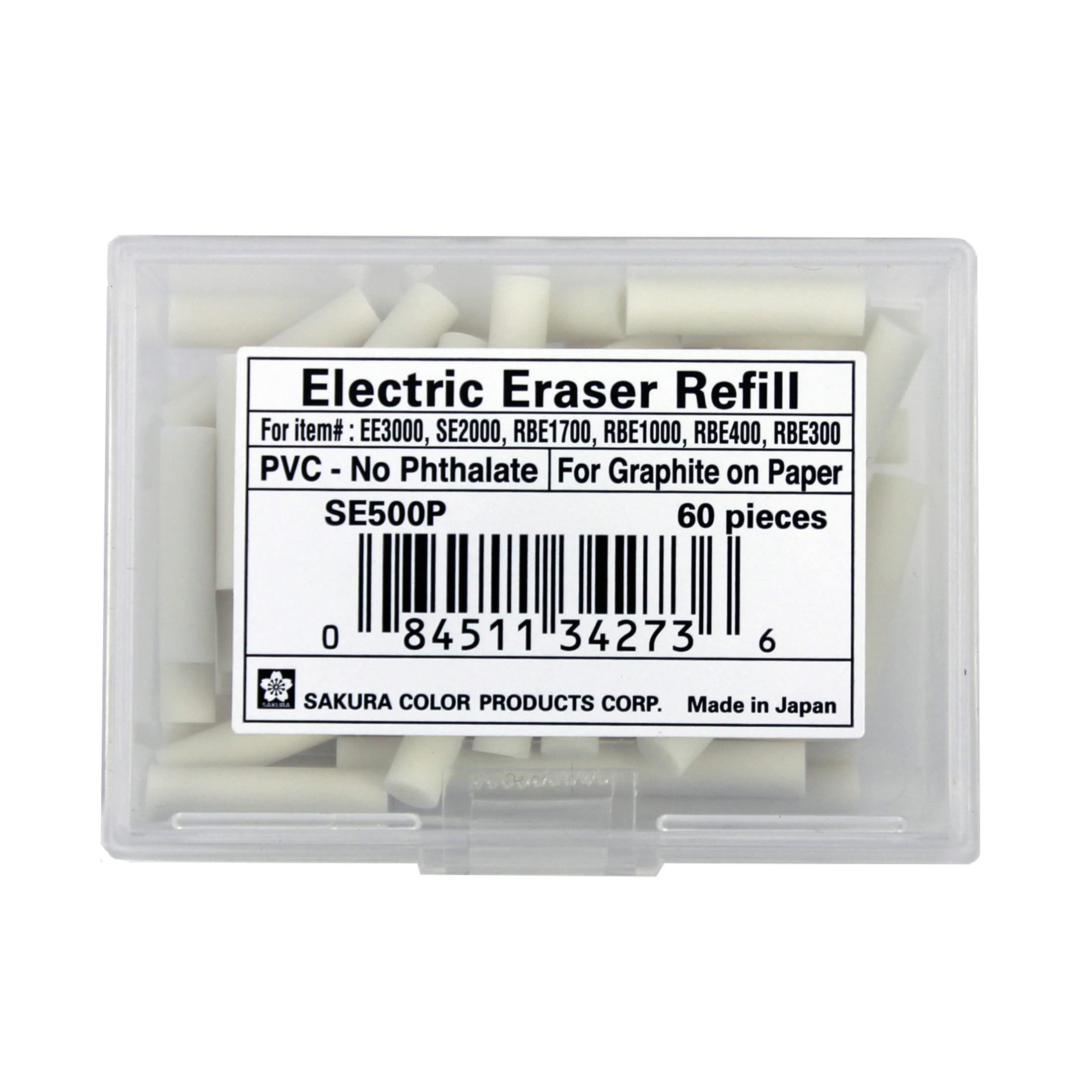 Sakura White PVC Electric Eraser Refills for Graphite