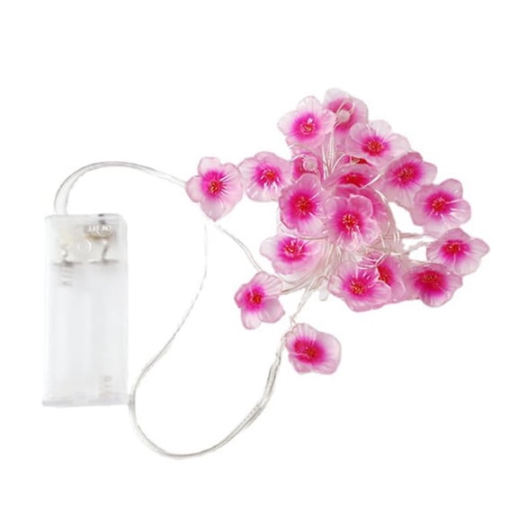 Sakura Flower String Lights - 20 LED Battery Powered Fairy Lights for Party, Garden, Patio & Home Decor | Bendable Wire, 1 Pack
