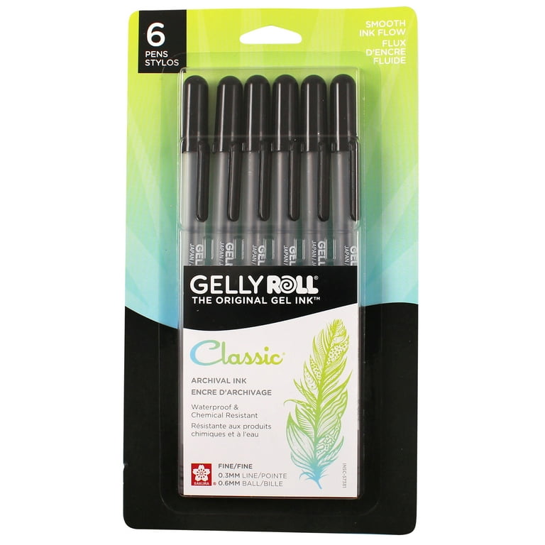 Gelly Roll Classic Fine Point Pens 6 Pkg Black