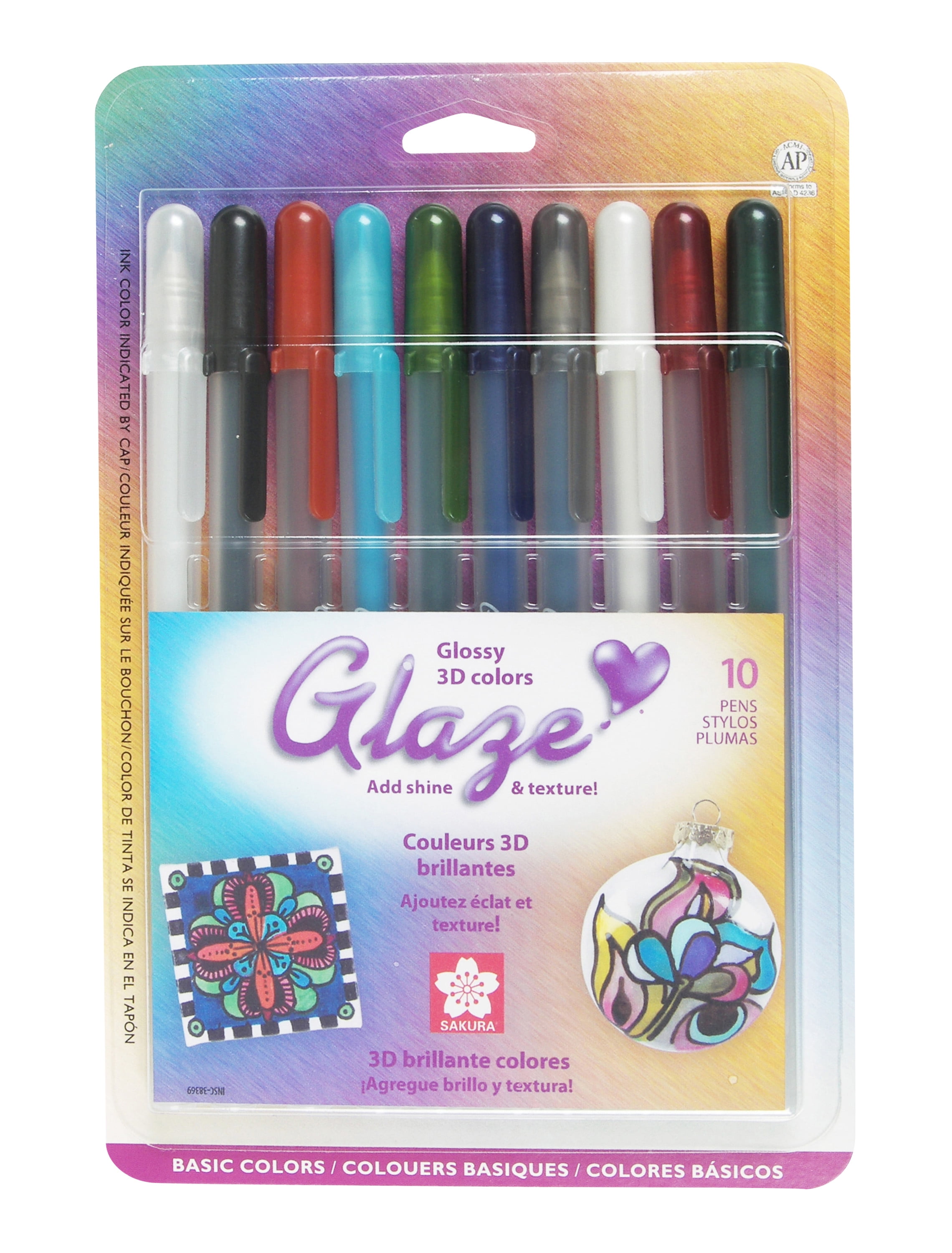 12 Sakura Gelly Roll Glaze Ink 3-D Glossy Color Pen Waterproof