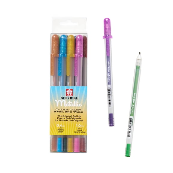 Sakura Gelly Roll Gel Pens, Opaque Metallic Ink, Bold Pt 16 Color Set
