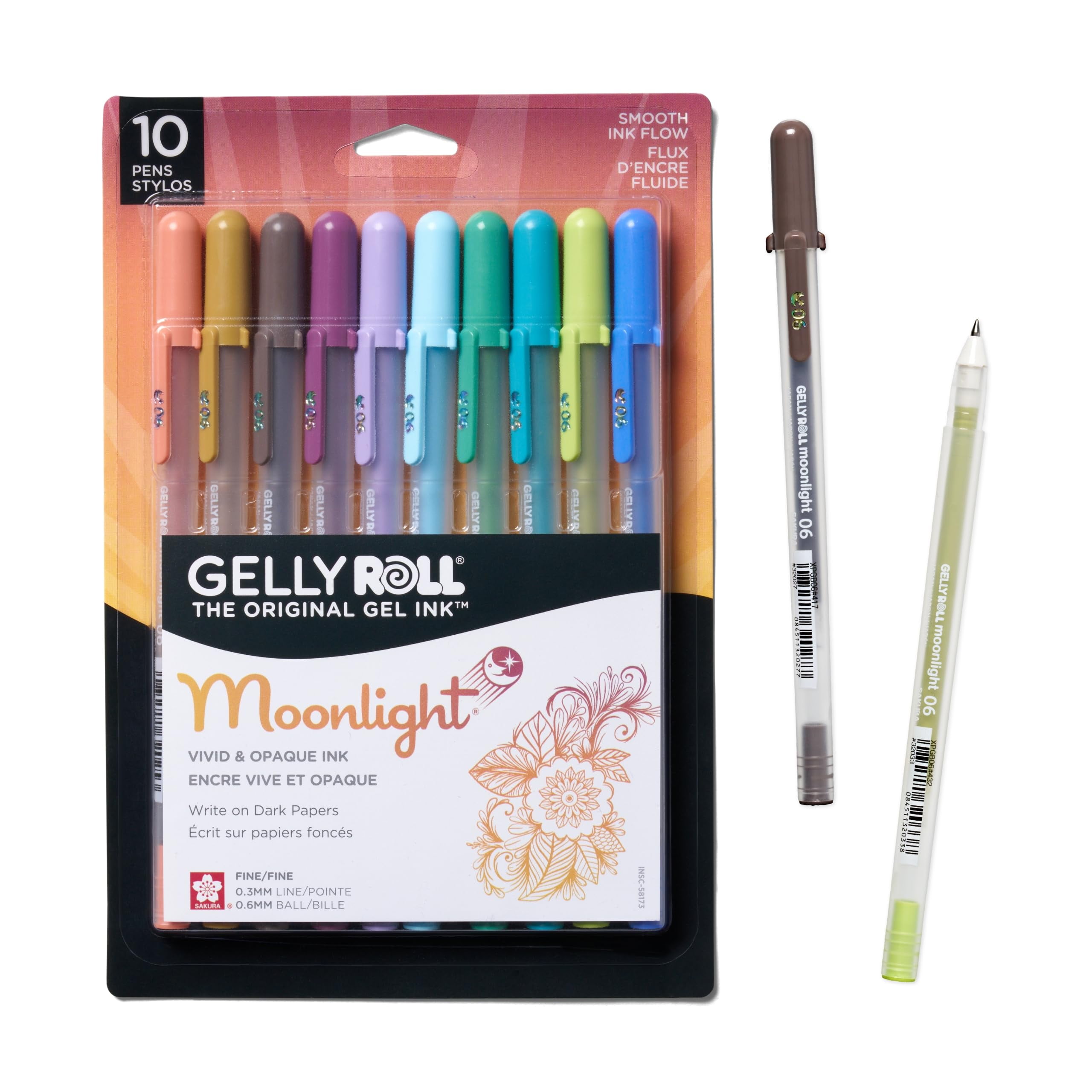 Sakura Gelly Roll Moonlight 10 Gel Pens - Bold Ink Pen for Journaling, Art, or Drawing - Assorted Earth & Jewel Tone Ink - Bold Line - 10 Pack
